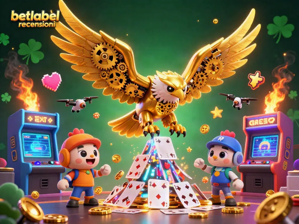 Experience the excitement of betlabel recensioni alongside vibrant 3D gaming elements in a dynamic casino scene.
